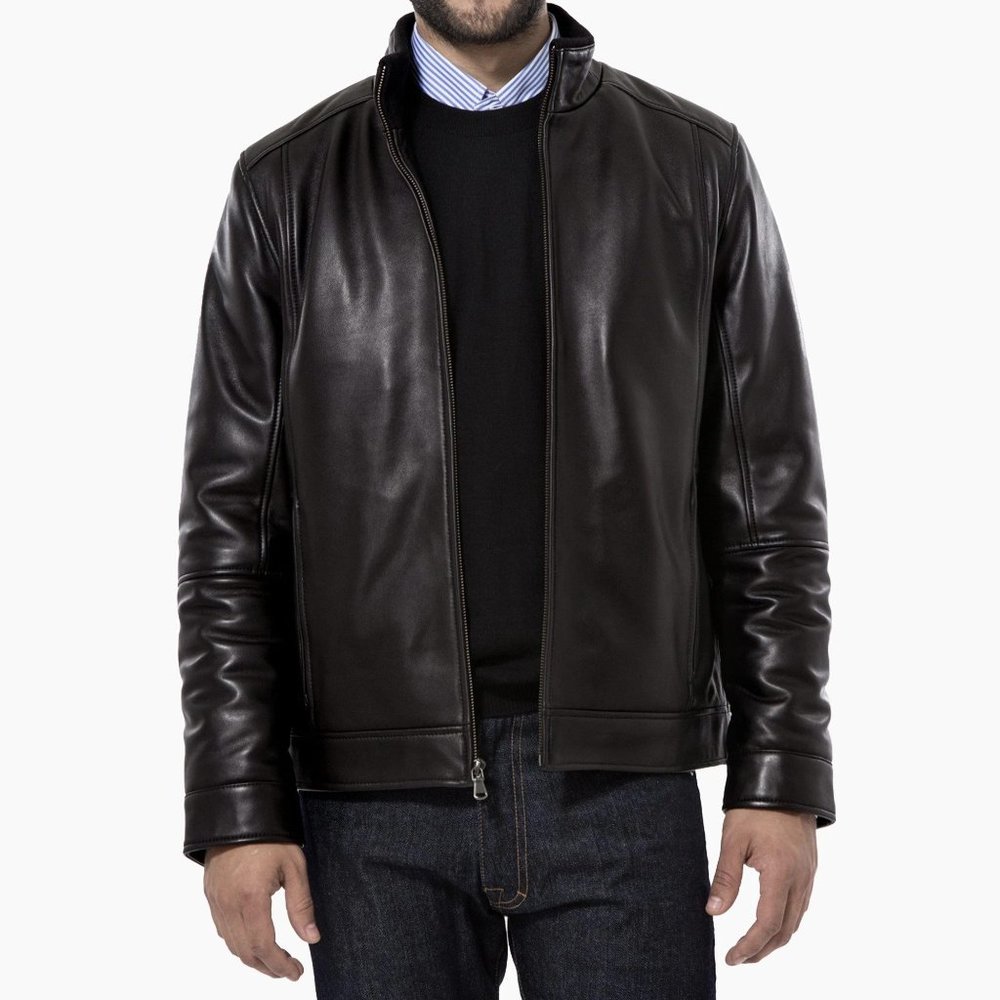 Peter Manning Black Lambskin Leather Jacket